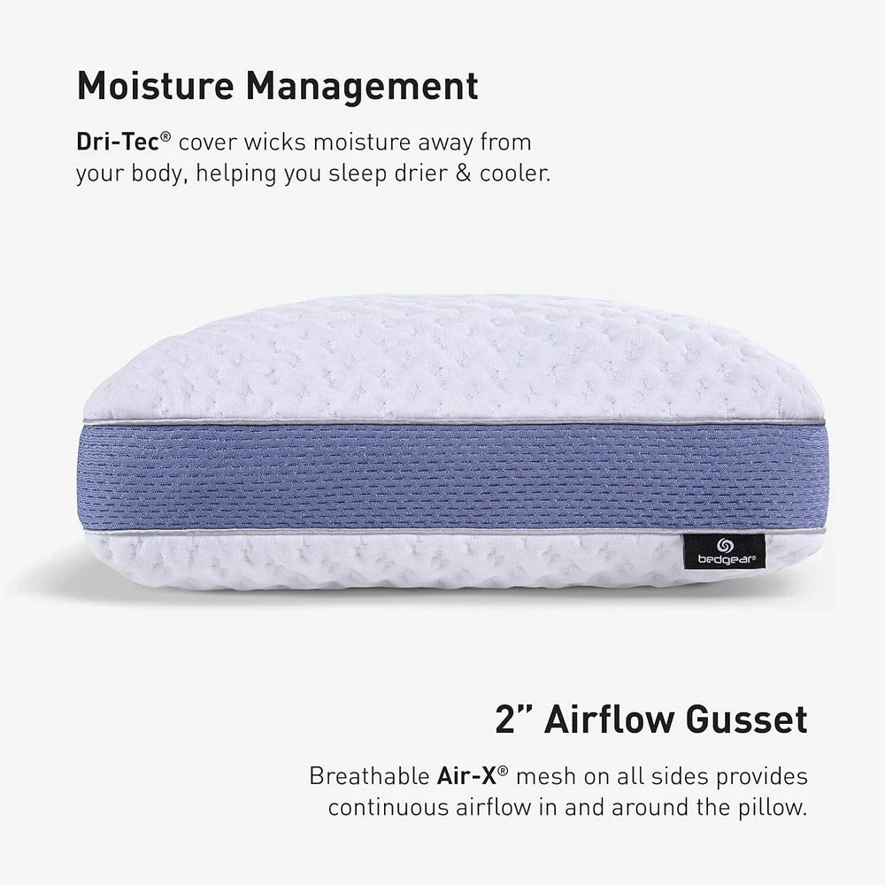 Bedgear Balance Performance Pillow Size 2.0 Medium Firmness Dri-Tec Cover White
